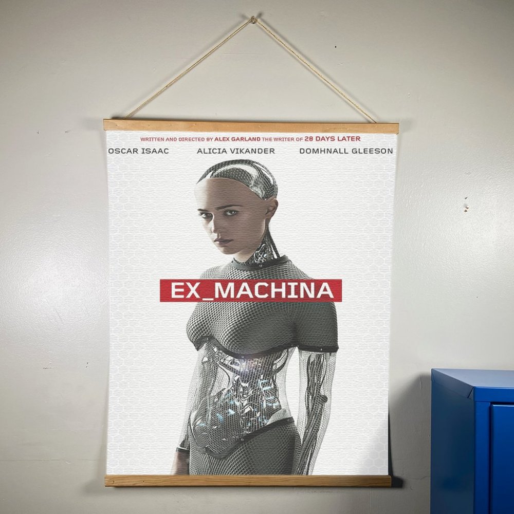 Ex Machina Canvas Wooden Gold Hanger  24”x17.5”